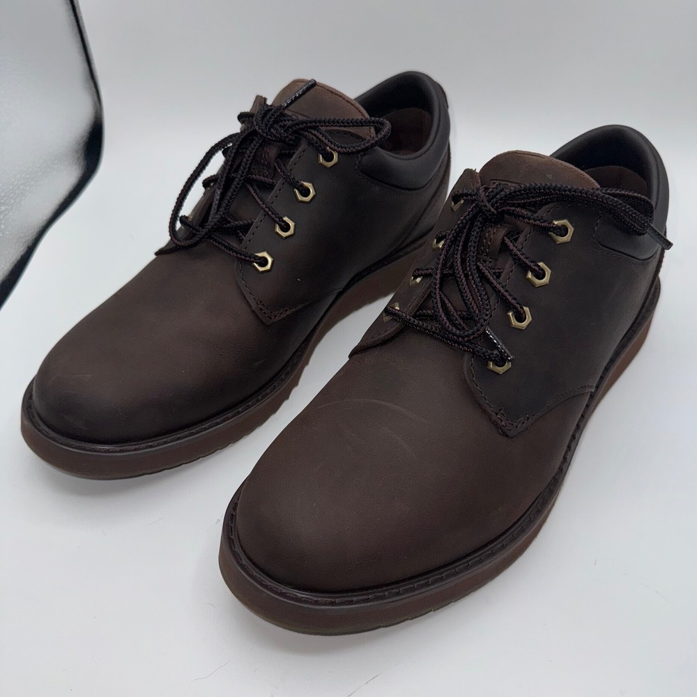 L.L. Bean Stonington Oxford Dress Shoes Round Plain Toe Deepest Brown Men's 10 M - Picture 2 of 13